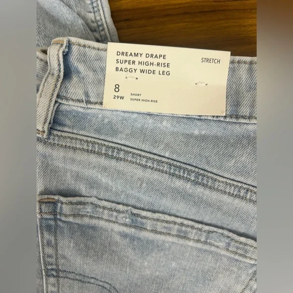 American Eagle Womens Jeans Super High Rise/Baggy Wide Leg size 8/29W NEW - Picture 3 of 7